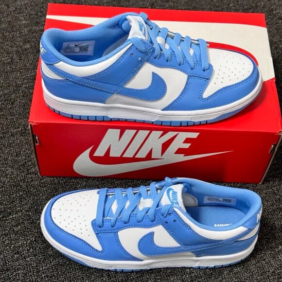 Nike Dunk Low-Top Blue & White Sneakers for Women - Picture 2 of 5